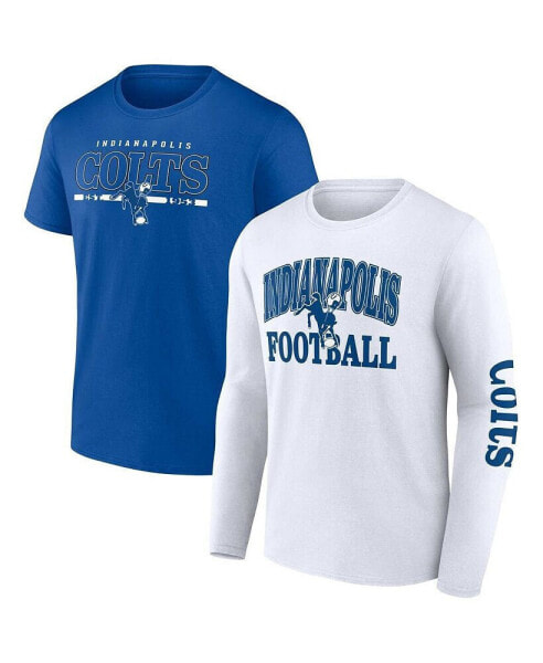 Men's White, Royal Indianapolis Colts Throwback T-shirt Combo Set