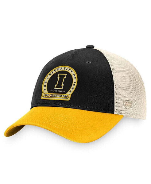 Men's Black Iowa Hawkeyes Refined Trucker Adjustable Hat