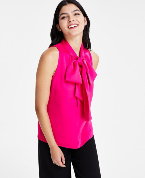 Women's Sleeveless Tie-Neck Blouse, Created for Macy's