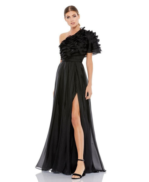 Women's Ieena Ruffle Layered One Shoulder Gown