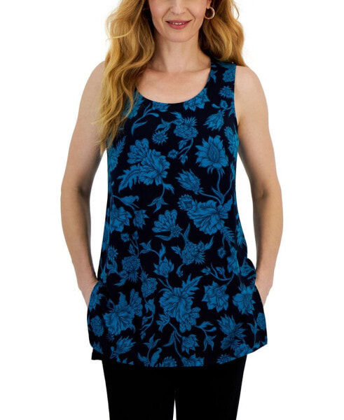 Women's Printed Scoop-Neck Tank Top, Created for Macy's