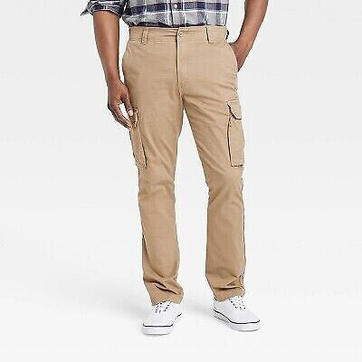 Men's Regular Fit Straight Cargo Pants - Goodfellow & Co Tan 34x32