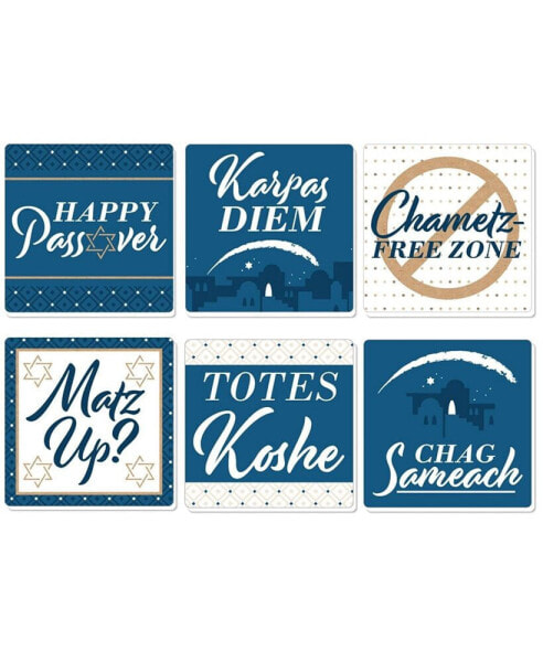 Happy Passover - Funny Pesach Party Decorations - Drink Coasters - Set of 6