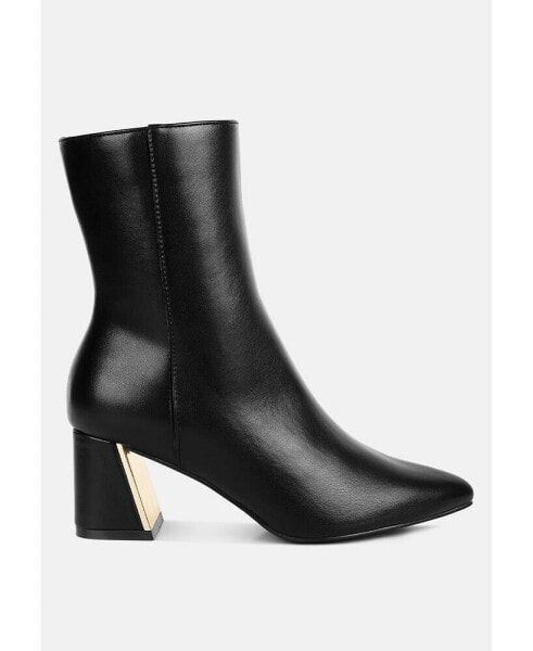 Kiara metallic accent heel high ankle boots