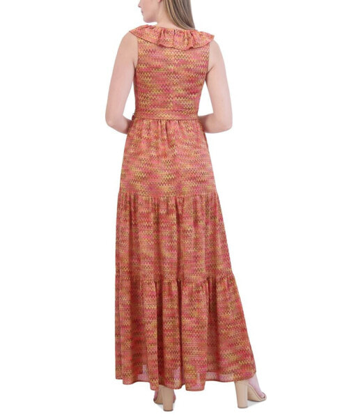 Платье макси Eliza J с квадратным вырезом и оборками в стиле крючком
