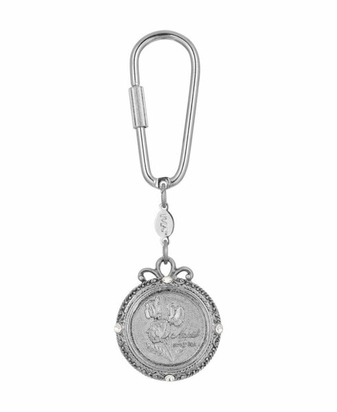 Women's April Flower of the Month Sweet Pea Key Fob