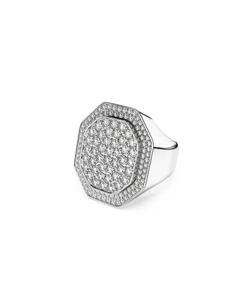 Crystal Octagon Shaped White Dextera Cocktail Ring
