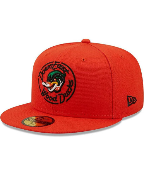 Men's Orange Down East Wood Ducks Authentic Collection 59FIFTY Fitted Hat