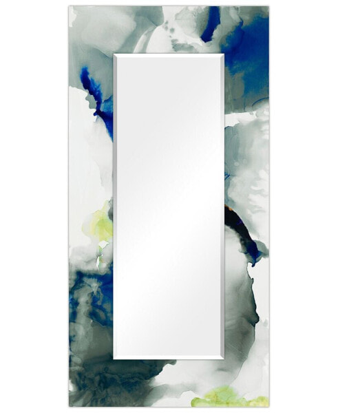 'Ephemeral' Rectangular On Free Floating Printed Tempered Art Glass Beveled Mirror, 72" x 36"
