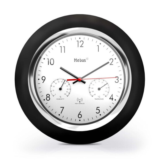 Mebus 19453 - Digital wall clock - Round - Black - White - Plastic - Plastic - Modern