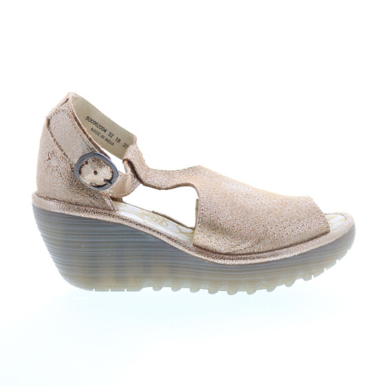 Fly London Yall YALL962FLY-004 Womens Beige Leather Wedges Sandals Shoes 37