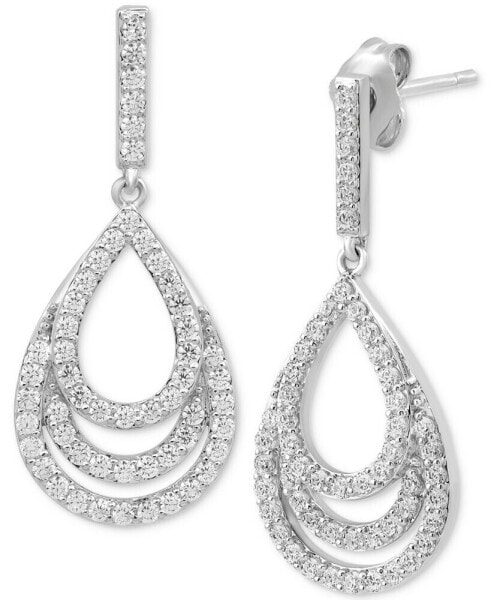 Diamond Layered Teardrop Drop Earrings (3/4 ct. t.w.) in 10k White Gold