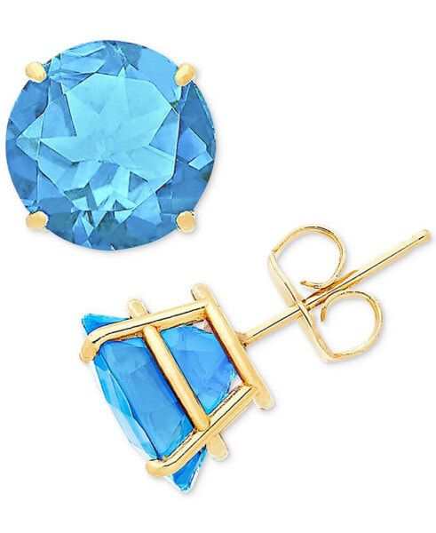 Серьги Macy's Blue Topaz  in 14k Gold