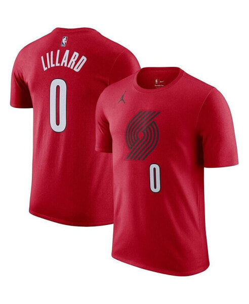 Men's Damian Lillard Red Portland Trail Blazers 2022/23 Statement Edition Name and Number T-shirt