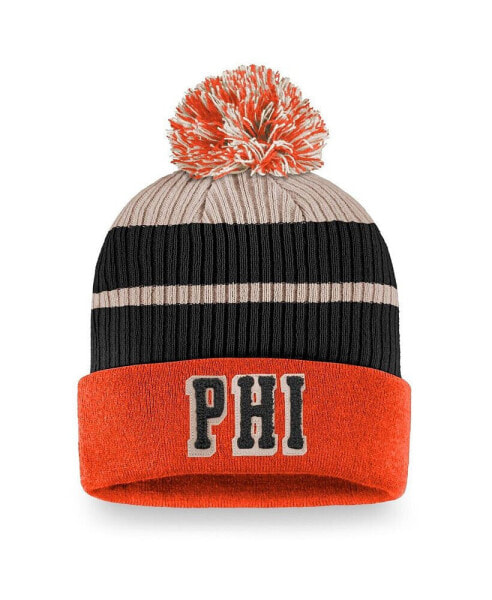 Men's Orange Philadelphia Flyers True Classics Cuffed Knit Hat with Pom