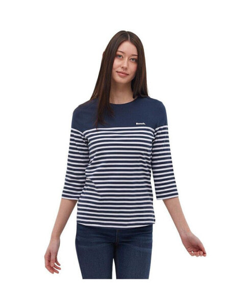 Футболка женская Bench DNA Arian Nautical Stripe 3/4ным Тишортом