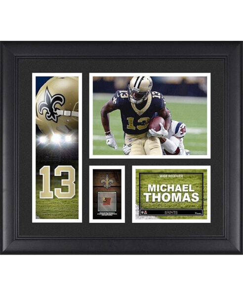 Michael Thomas New Orleans Saints Framed 15" x 17" Player Collage with a Piece of Game-Used Football