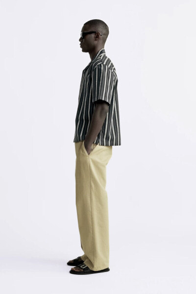 Striped cotton - linen shirt