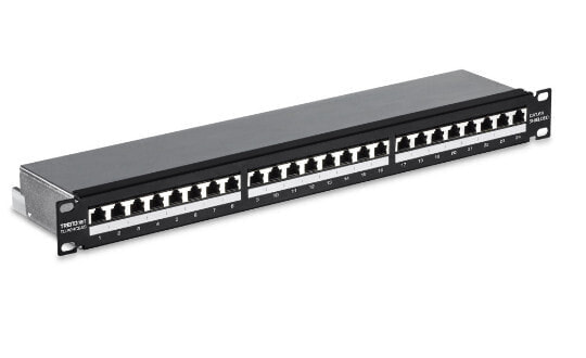 TRENDnet TC-P24C6AS - 10 Gigabit Ethernet - Gigabit Ethernet - Gold - Cat6a - 26/22 - Black - Rack mounting