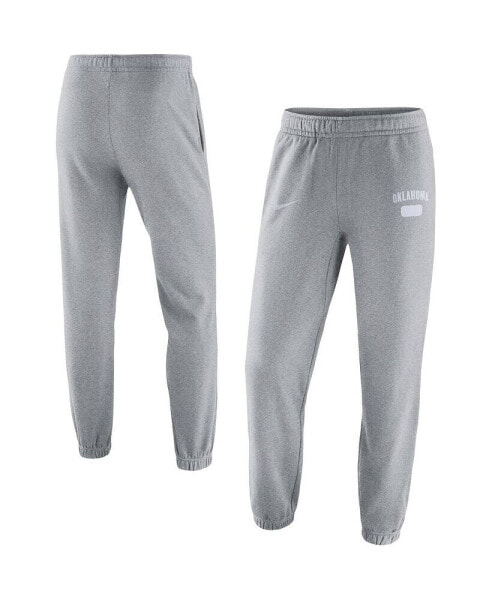 Men's Heathered Gray Distressed Oklahoma Sooners Saturday Fleece Pants