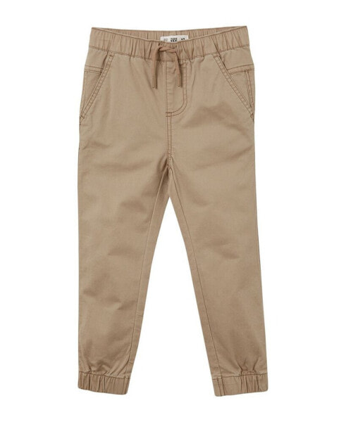 Toddler and Little Boys Elastic Waistband Will Cuffed Chino Pants