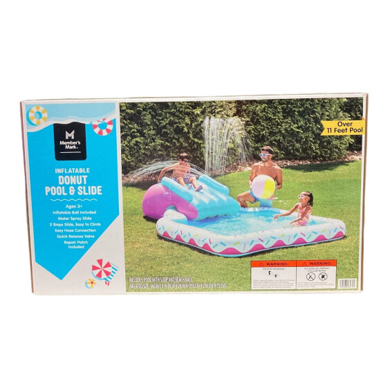 Member's Mark Inflatable Donut Pool and Water Spray Slide w/ Ball