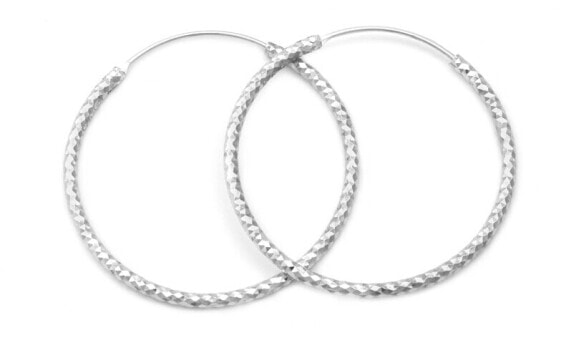 Luxury round silver earrings AGUC357