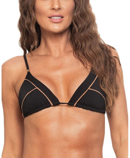 Women's Contrast Detail Over-the-shoulder Triangle Bikini Top