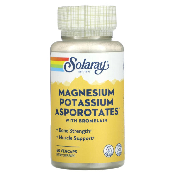 Solaray, Magnesium Potassium Asporotates, аспартат магния и калия, 120 растительных капсул