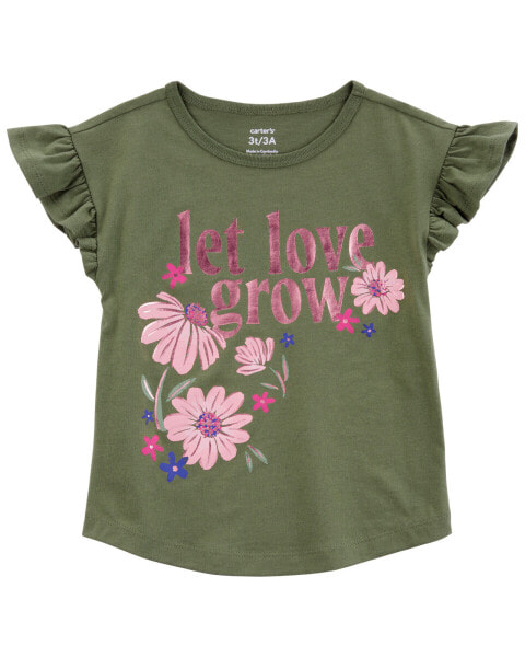 Baby Let Love Grow Floral Flutter Tee 9M