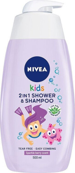 Nivea KIds 2in1 Shower & Shampoo Детский шампунь и гель для душа для чувствительной кожи 500 мл