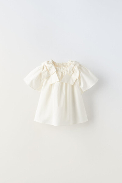 Poplin blouse with bows