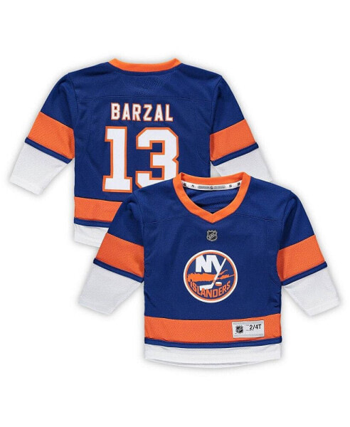 Футболка для малышей OuterStuff Mathew Barzal Ройяль Нью-Йорк Айлендерс Home Replica Player Jersey