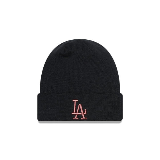 Шапка зимняя женская New Era LA Dodgers черного цвета