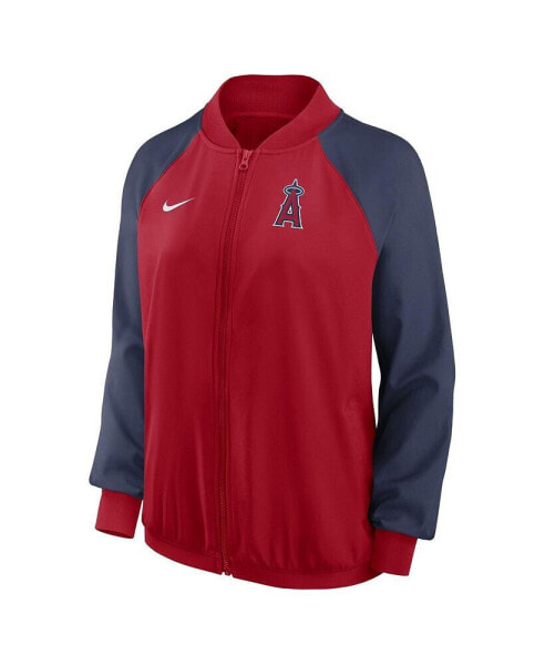 Толстовка Nike женская Красная куртка Los Angeles Angels, коллекция Authentic Collection Team Raglan Performance