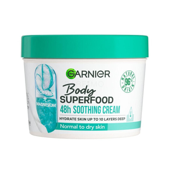 Garnier Body Superfood 48h Soothing Cream Aloe Vera + Magnesium 380 ml körpercreme für Frauen