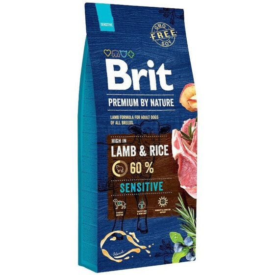 Сухой корм Brit Premium by Nature Sensitive для взрослых собак Мясо ягненка и рис 15 кг