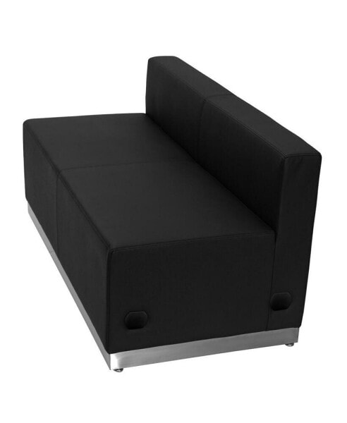 Modular Reception Loveseat With Brushed Stainless Steel Base Chair