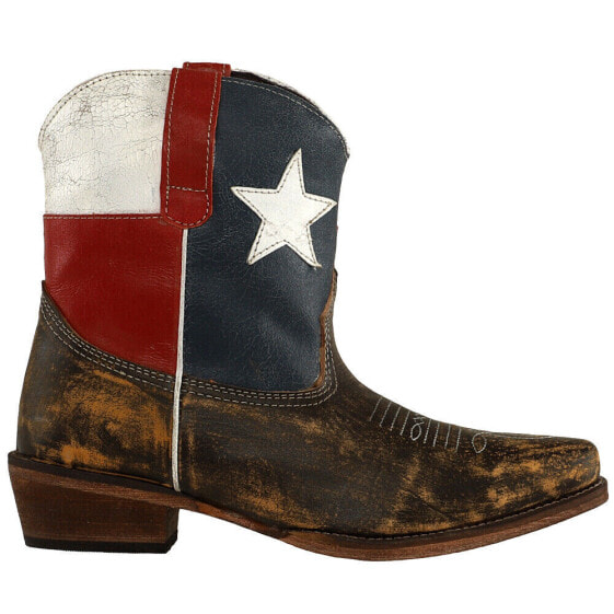 Roper Texas Flag Round Toe Cowboy Booties Womens Size 5 B Casual Boots 09-021-09