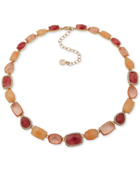 Gold-Tone Crystal Stone Collar Necklace, 16" + 3" extender