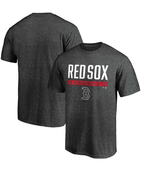 Men's Charcoal Boston Red Sox Win Stripe T-shirt