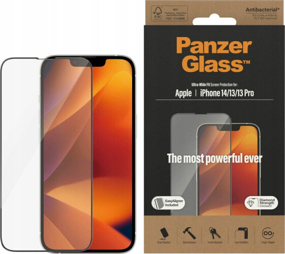 PanzerGlass PanzerGlass Ultra-Wide Fit iPhone 14 / 13 Pro / 13 6,1" Screen Protection Antibacterial Easy Aligner Included 2783