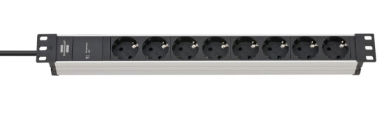 Brennenstuhl 1390007308 - 2 m - 8 AC outlet(s) - Indoor - IP20 - Aluminum - Plastic - Black,Silver