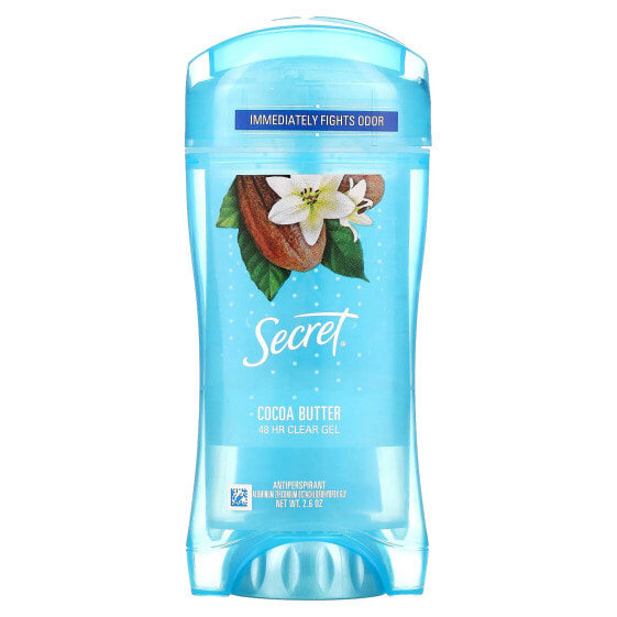 48 Hour Clear Gel Deodorant, Cocoa Butter, 2.6 oz