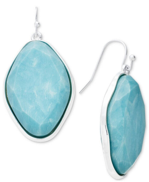 Large Faceted Oval Stone Drop Earrings, Created for Macy's