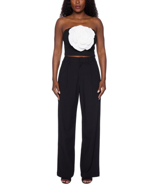 Juniors' Pleat-Front Wide-Leg Pants