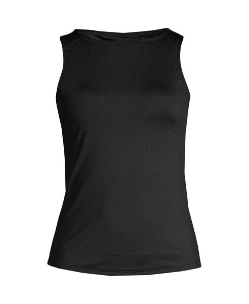 Plus Size Chlorine Resistant High Neck UPF 50 Sun Protection Modest Tankini Swimsuit Top