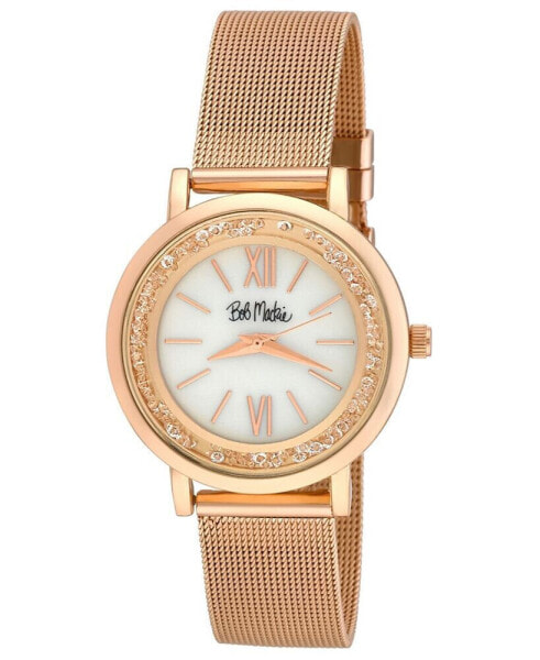 Часы Bob Mackie Rolling Stone Rose Gold Tone Mesh Band