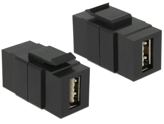 Delock 86368 - Black - USB 2.0 A - USB 2.0 A - Gold - 22.3 mm - 17.1 mm