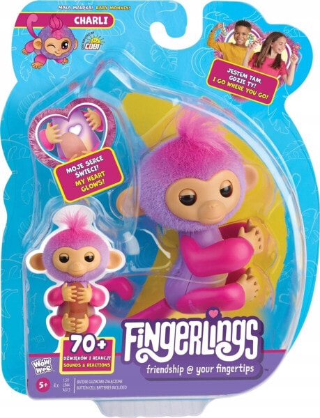 Figurka Cobi Figurka interaktywna Fingerlings Małpka Fioletowa Charlie